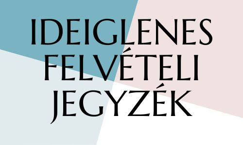Jelentkezők felvételi jegyzéke tanulmányi területenként